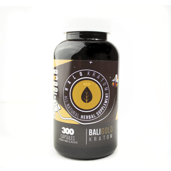 Halo Kratom Bali Gold 300 cap front