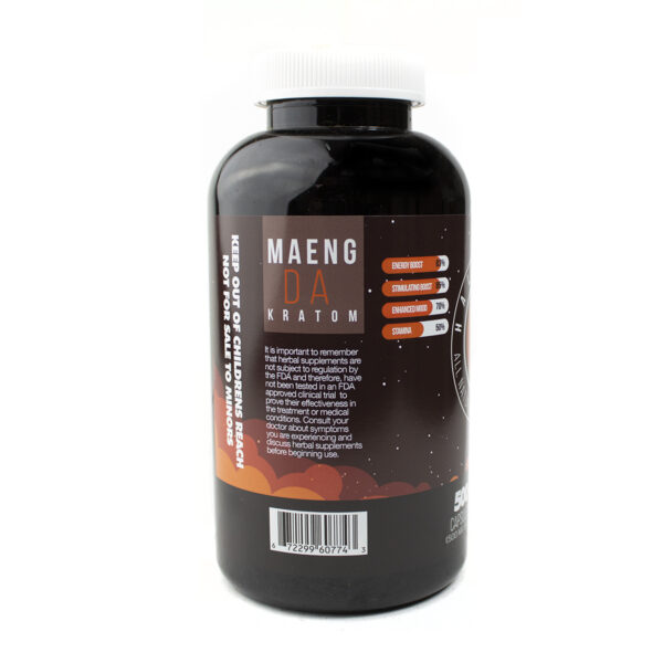 Halo Kratom Maeng Da 500 cap side